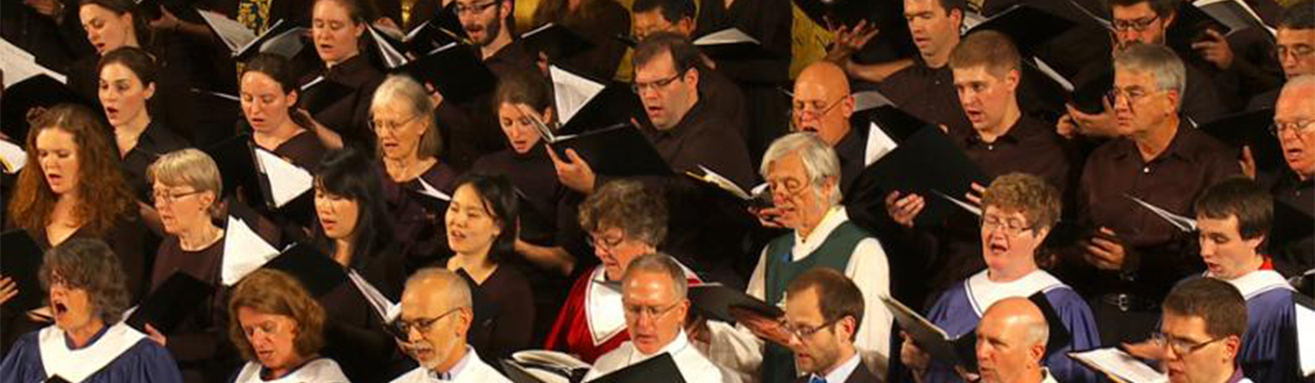 Choir performing for audience