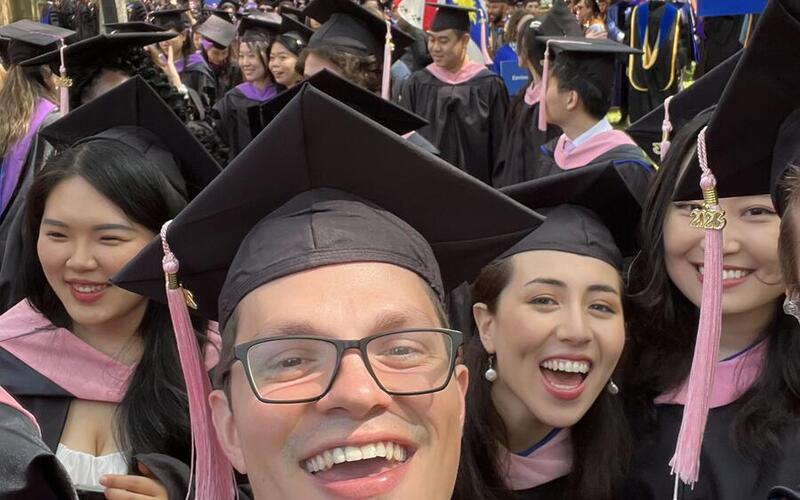 Graduates taking a selfie