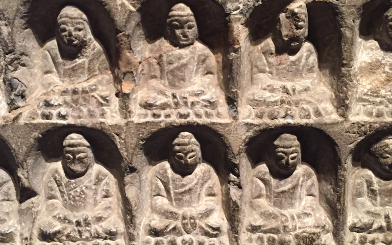 Detail from the "Thousand Buddhist Stele," Northern Zhou, C.E. 557-581, Shanghai Museum