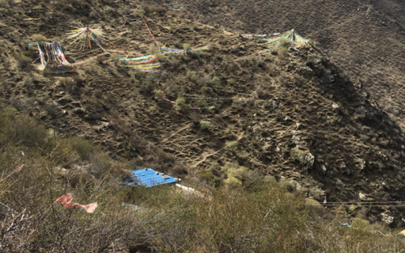 Winding mountain path up to the meditation caves