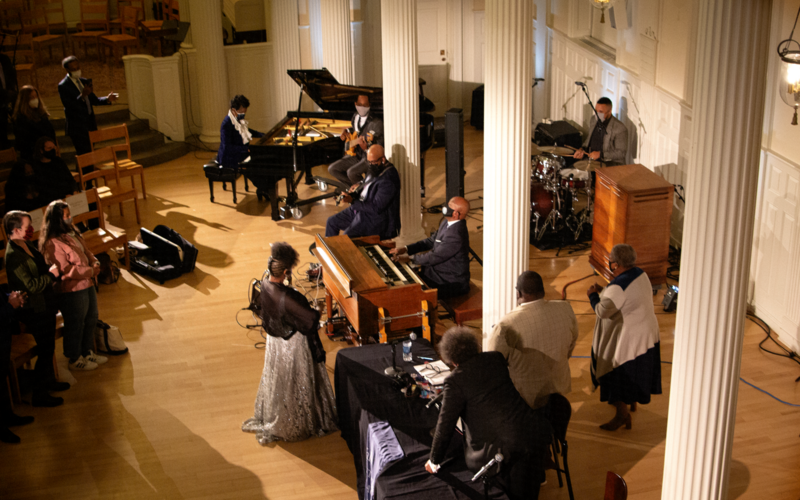 Aerial view of the performance