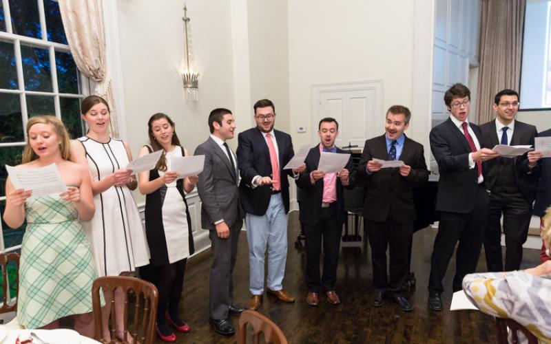 Students accepting awards