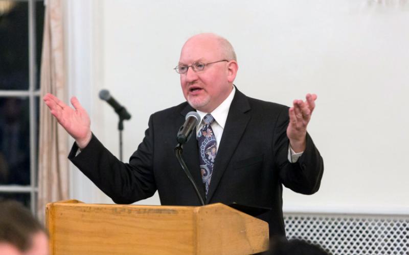 Martin Jean speaking to the graduating class