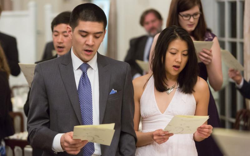 Students singing