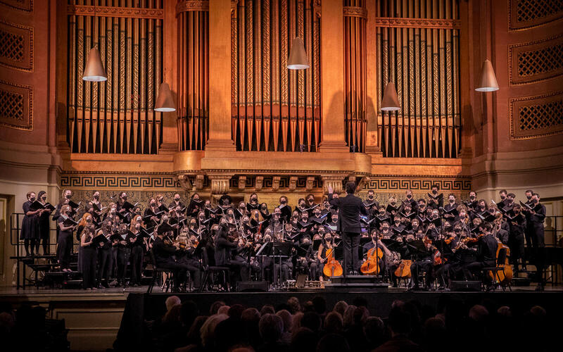 Orchestra playing