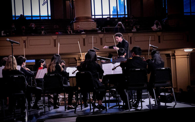 Orchestra playing