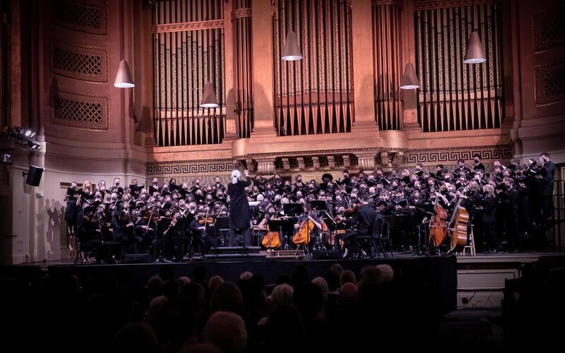 Orchestra playing