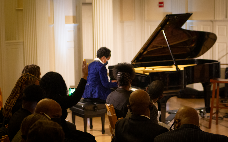 Pamela Jean Davis performs a piano piece