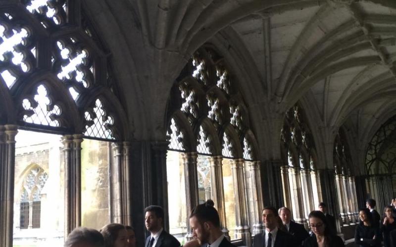 Schola members line up for Evensong at Westminster Abbey