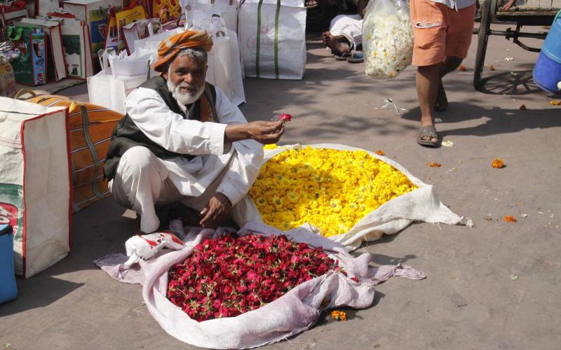 Selling his wares