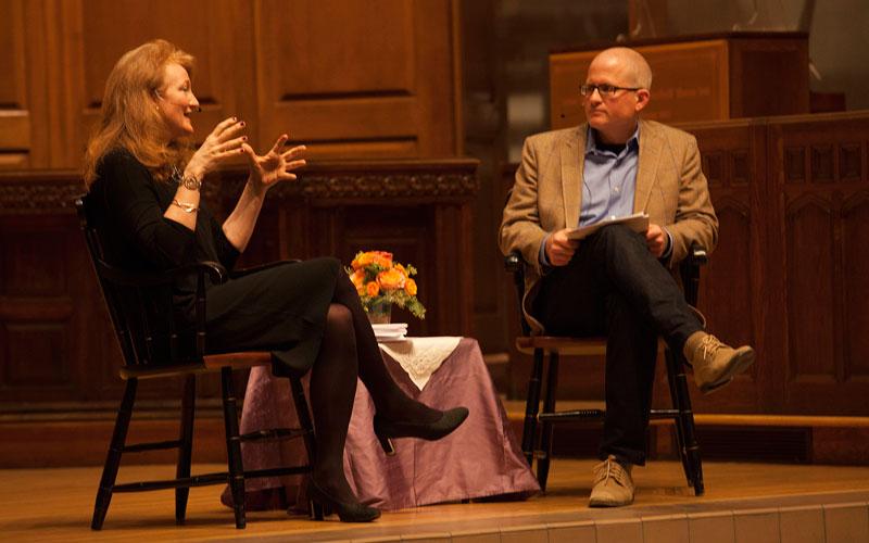 Tippett in conversation with Christian Wiman (photo by Tyler Gathro)