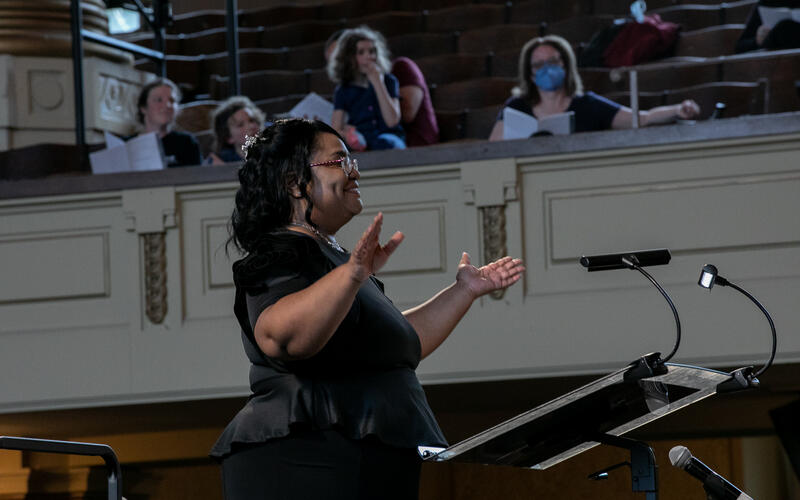 Dr. Felicia Barber conducting