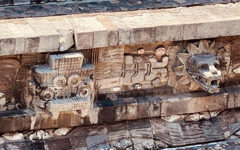 Decoration from the side of the Temple of the Feathered Serpent, Teotihuacan