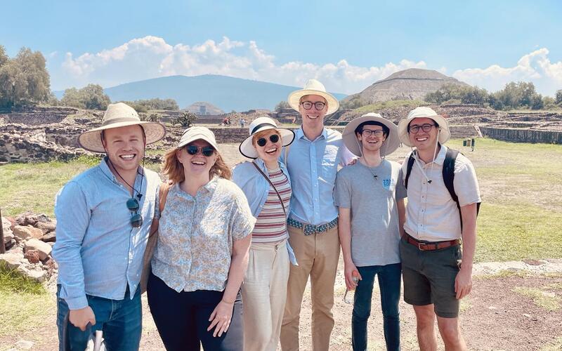 ISM students walking the avenue of the dead