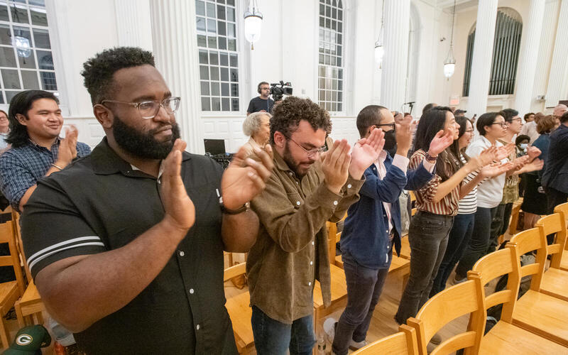 The audience is involved with the music