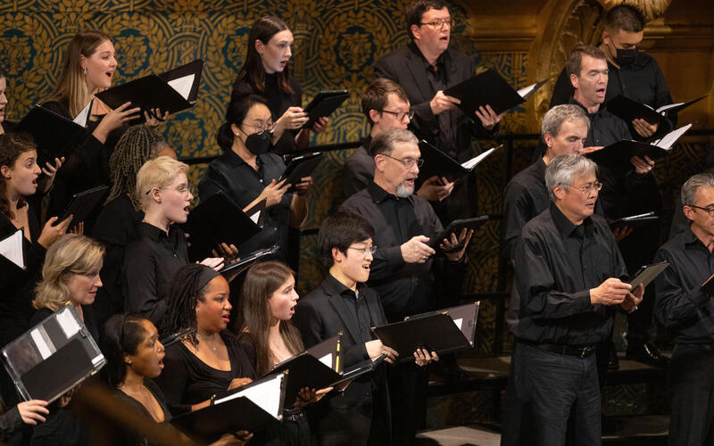 Camerata members performing in Woolsey Hall