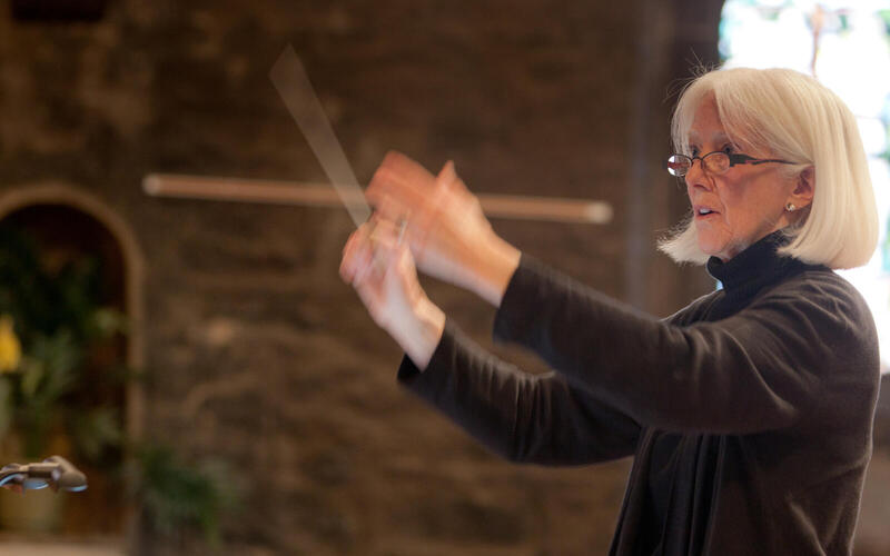 Marguerite Brooks at chamber chorus warmup