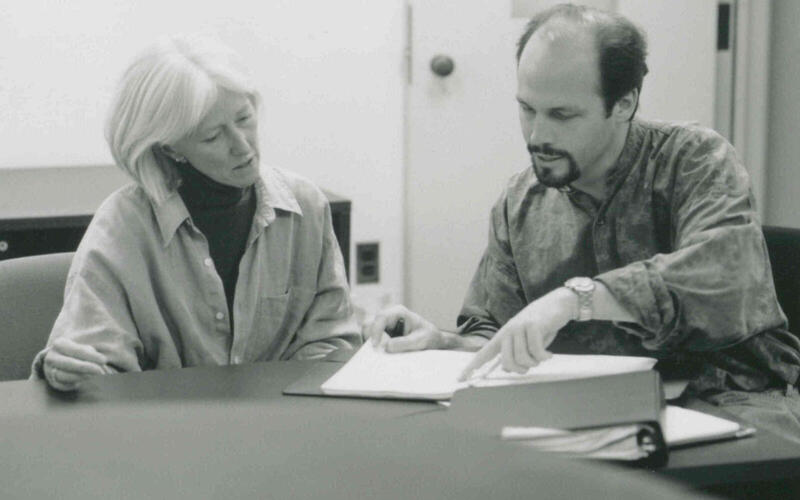 Marguerite Brooks with conducting student Bradley Wells, circa 1997