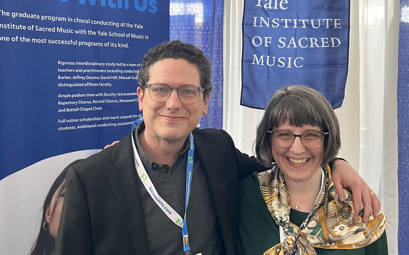 Dr. Jeffrey Douma, the The Marshall Bartholomew Professor in the Practice of Choral Music at the ISM and Yale School of Music, and Loraine Enlow, admissions manager