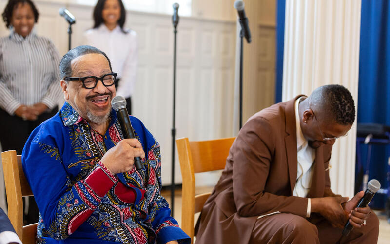 Richard Smallwood (left) and Donald Lawrence share a laugh