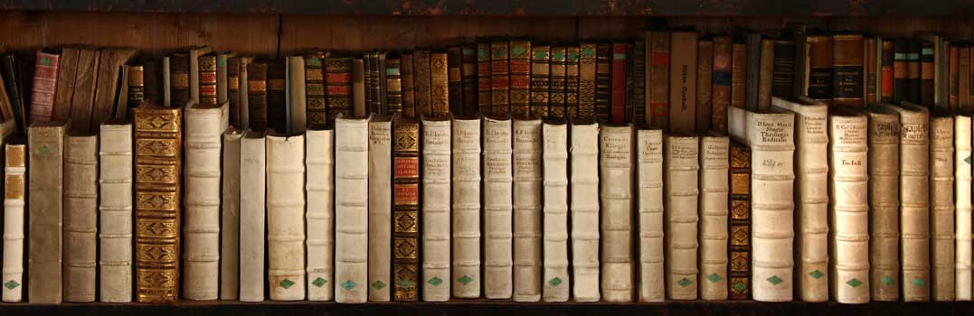 Old books on a shelf