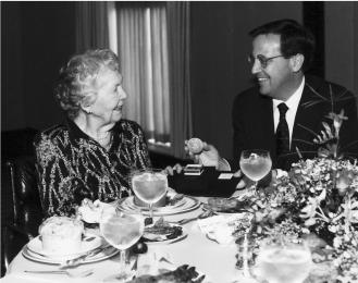 Clementine Tangeman with Yale President Richard Levin