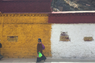 Detail of the foundation walls surrounding Potala Palace