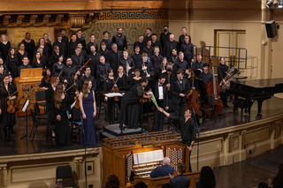 Presenting flowers to Dr. Felicia Barber at the end of the concert