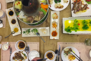 Traditional Tibetan hot pot meal