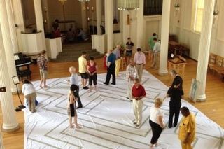 Walking the labyrinth in Marquand Chapel