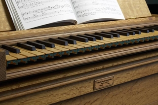 Continuo Organ - detail keyboard with music