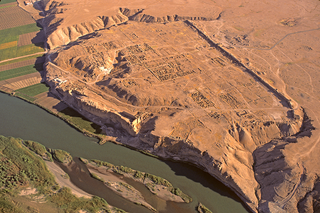 Aerial view of Dura-Europos from the east in 1997