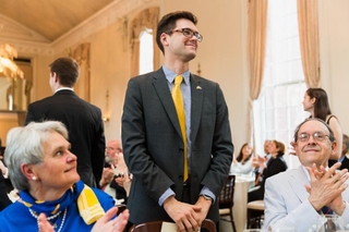 Student accepting an award