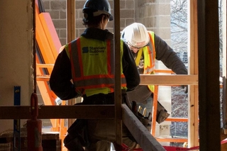 Workers at work doing renovations