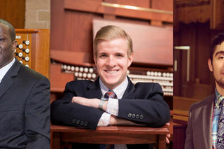 Organists Nathaniel Gumbs, Grant Wareham, and Chase Loomer