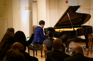 Pamela Jean Davis performs a piano piece