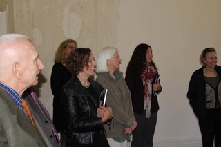 Staff walking through the building