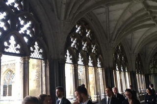 Schola members line up for Evensong at Westminster Abbey