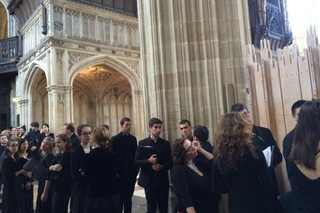 Schola members line up for their concert at St. George's Chapel, Windsor