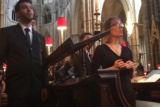 Schola members prepare for Evensong at Westminster Abbey