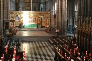 Schola prepares to sing Evensong at Westminster Abbey