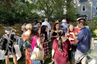 Students outside in a group