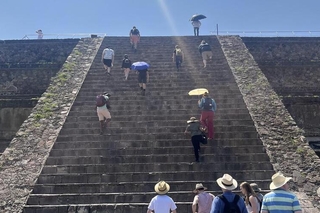 Climbing the steps of Monte Albán