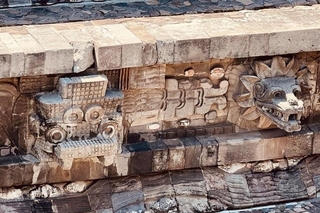 Decoration from the side of the Temple of the Feathered Serpent, Teotihuacan