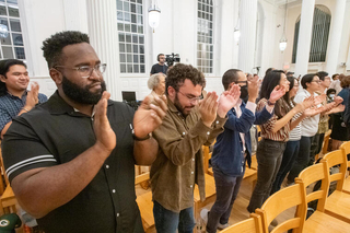 The audience is involved with the music