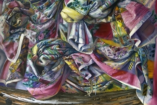 Painting of various scarves