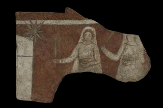 Fresco of wise virgins at nuptial tent