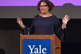 Elizabeth Alexander, poet, speaking at Yale