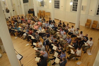 First Camerata rehearsal of the season, in Marquand Chapel