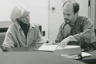 Marguerite Brooks with conducting student Bradley Wells, circa 1997